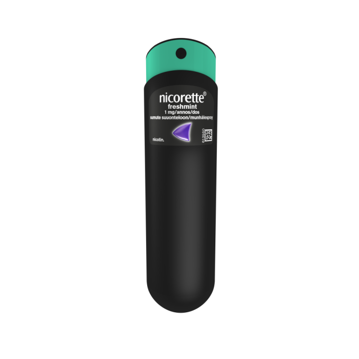 NICORETTE FRESHMINT sumute suuonteloon, liuos 1 mg/annos 3 x 150 annosta kuva 1
