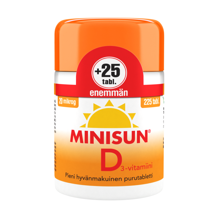 Minisun D-vitamiini 20 mikrog 225 TABL kuva 2
