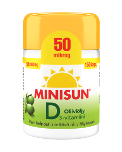 Minisun D-vitamiini Oliiviöljy 50 mikrog 150 KPL