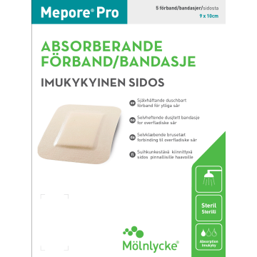 Mepore Pro 9x10 cm haavasidos suihkunkestävä 5 kpl