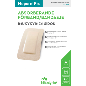 Mepore Pro 9x15 cm haavasidos suihkunkestävä 5 kpl