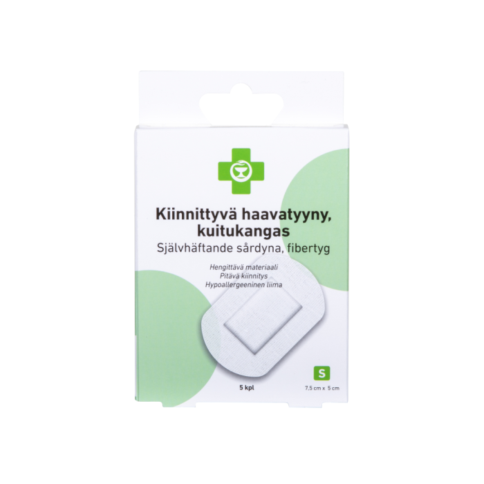 1000014451_Apteekki_Kiinnittyva_haavatyyny_S_7_5_cm_x_5_cm_5_kpl_rasia_pakkauskuva_Pakkauskuva21945_jpg
